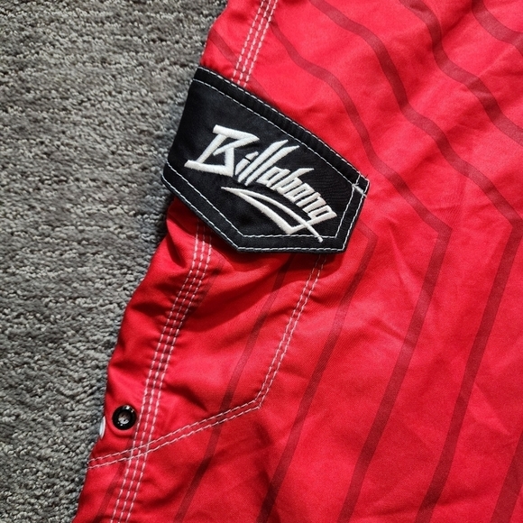 BILLABONG Swin Board Shorts Trunks Airlite Stretch Surf Beach Red Black Men 36 - Picture 7 of 13